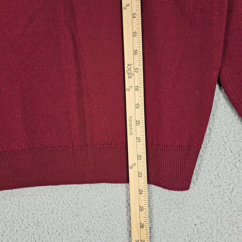 The Edinburgh Woollen Mill Sweater Womens Small Red Lambswool Mock Neck Knit - Picture 8 of 9